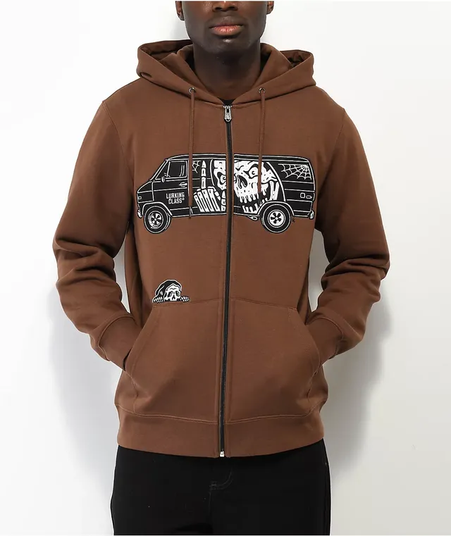 Lurking Class by Sketchy Tank Van Brown Zip Hoodie | MainPlace Mall