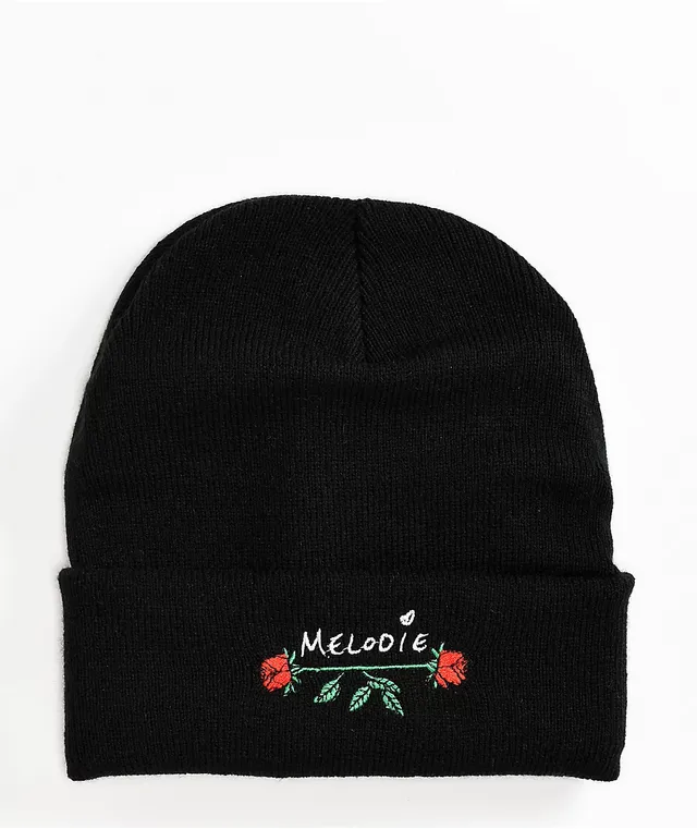 Melodie Double Rose Black Beanie | Dulles Town Center