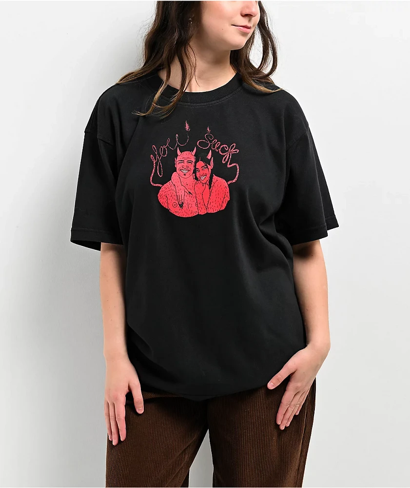 Melodie You Suck Oversized Washed Black T-Shirt | MainPlace Mall