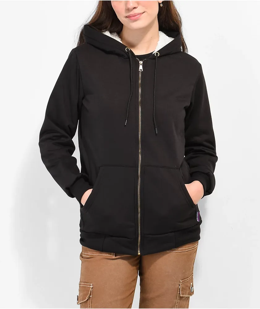 Black zip deals up sherpa