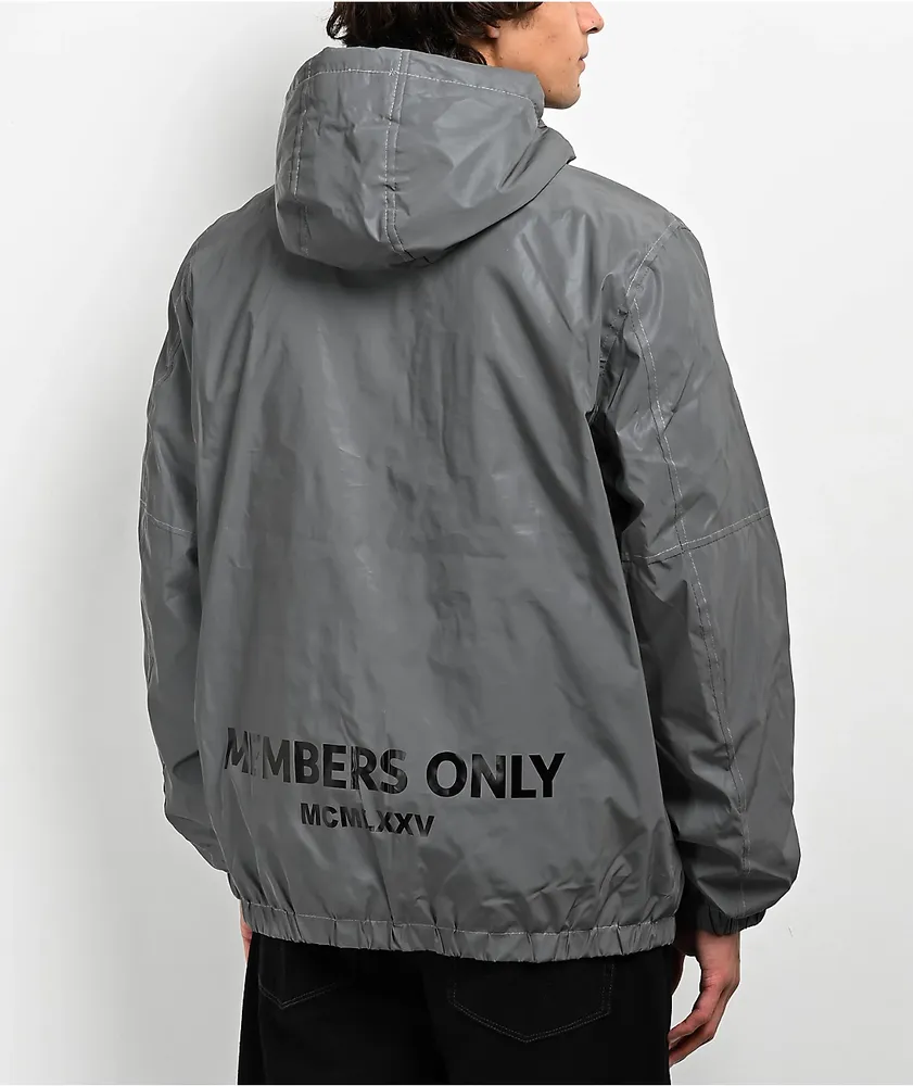 Members Only Silver Reflective Windbreaker Jacket | Arden Fair