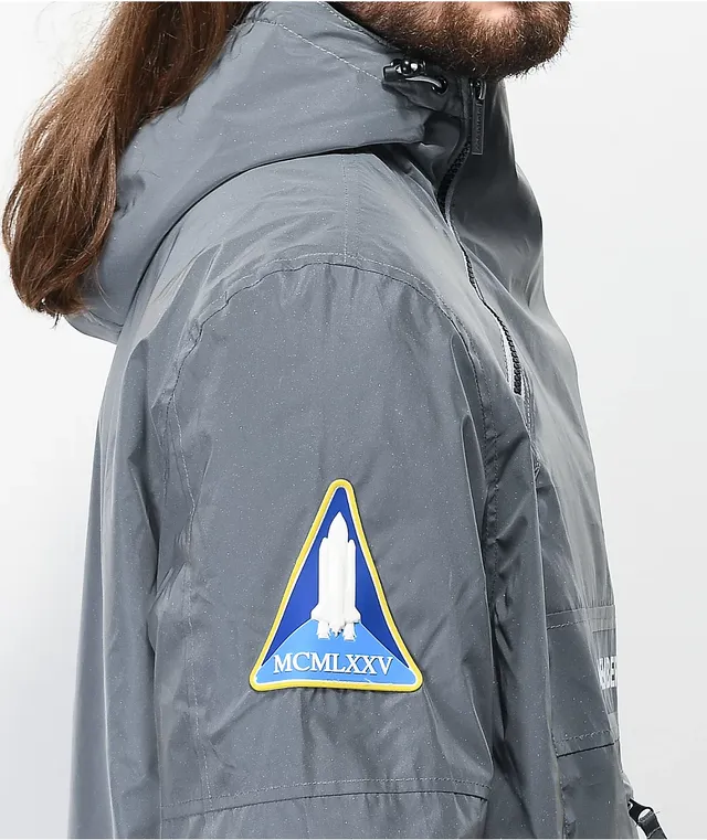 Members Only Space Suit Silver Reflective Pullover Jacket 