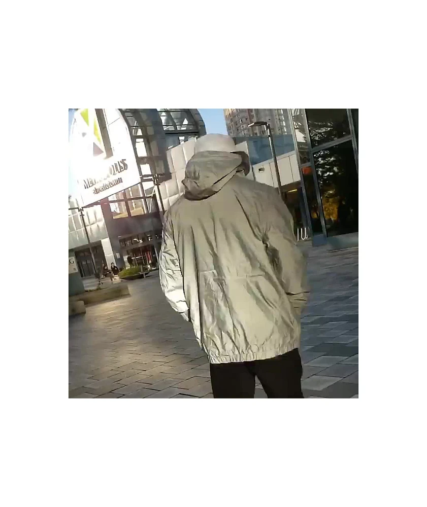 Members Only Space Suit Silver Reflective Pullover Jacket Members Only Space Suit Silver Reflective Pullover Jacket