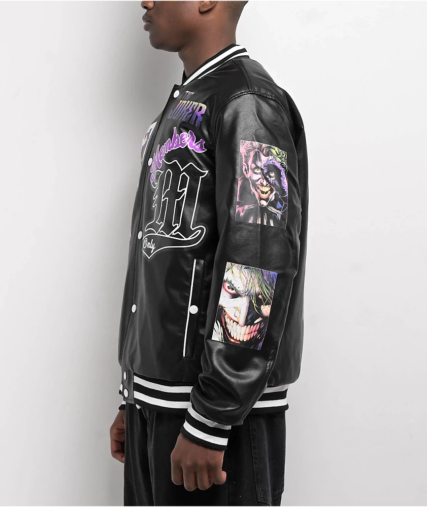 Members Only x Batman Joker Vegan Leather Varsity Jacket | Mission