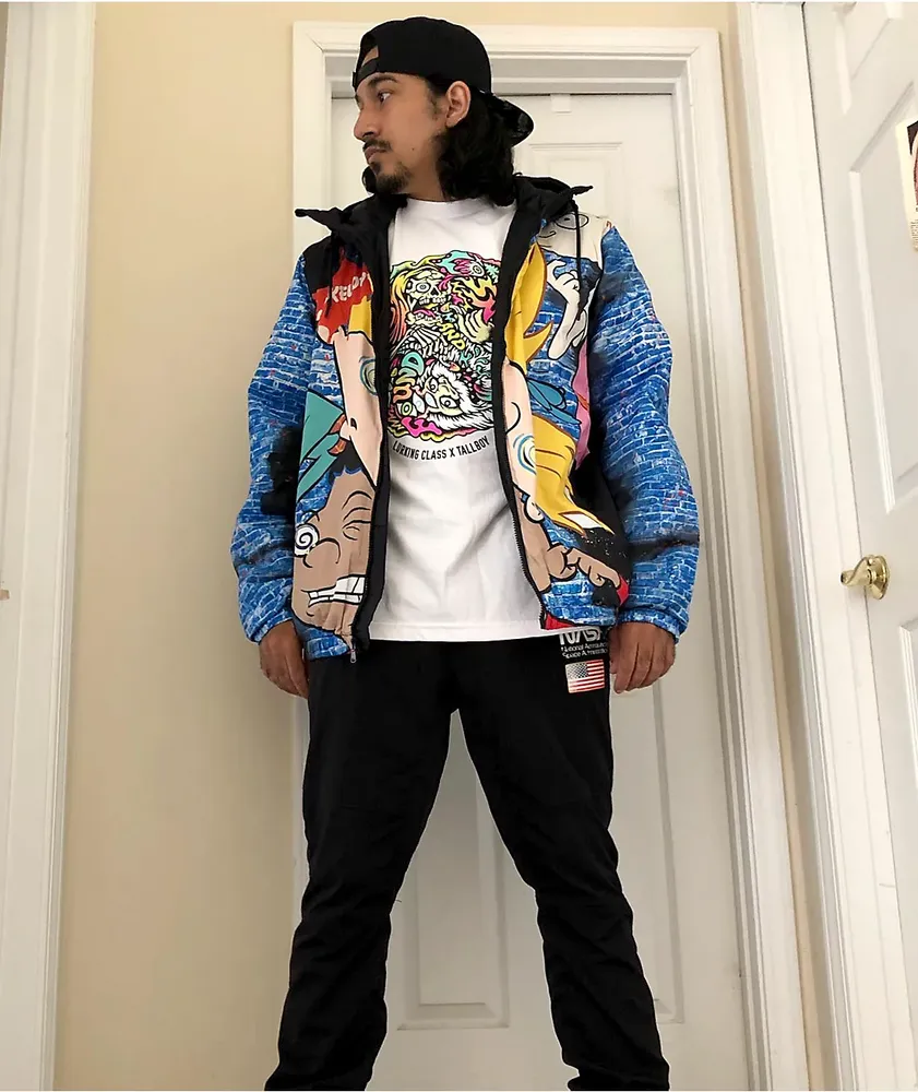 Members Only x Hey Arnold Trippy Black Windbreaker Jacket