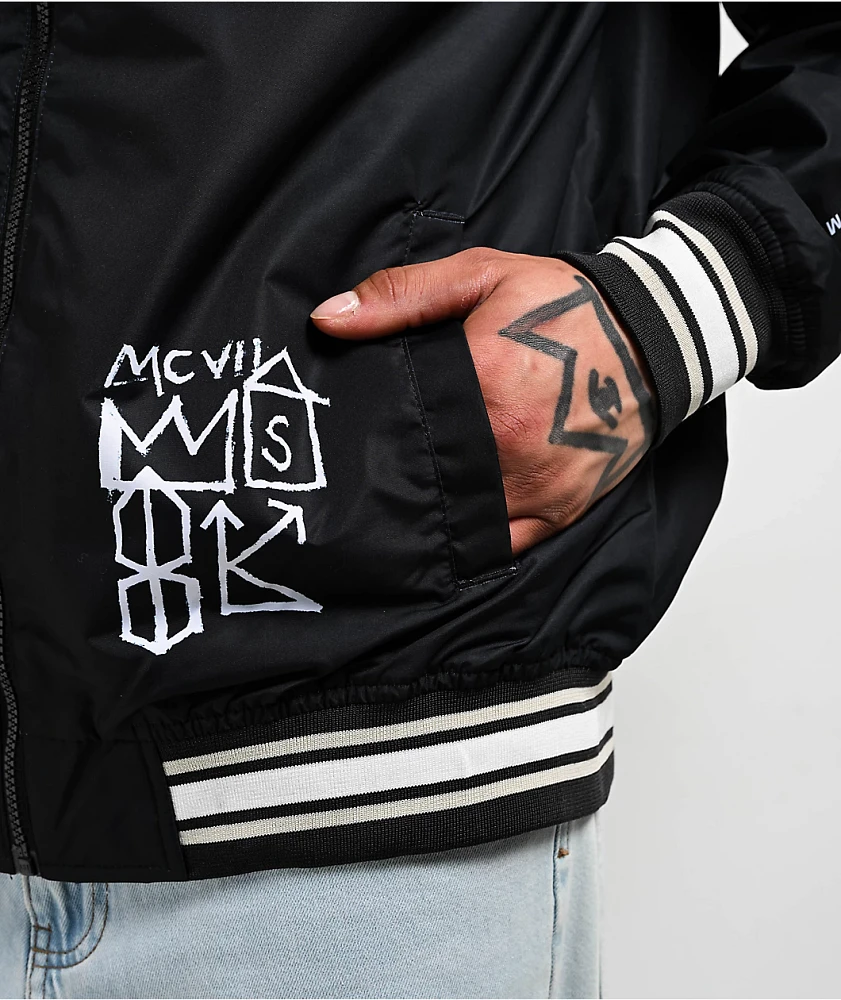 Members Only x Jean Michel Basquiat Black Bomber Jacket at