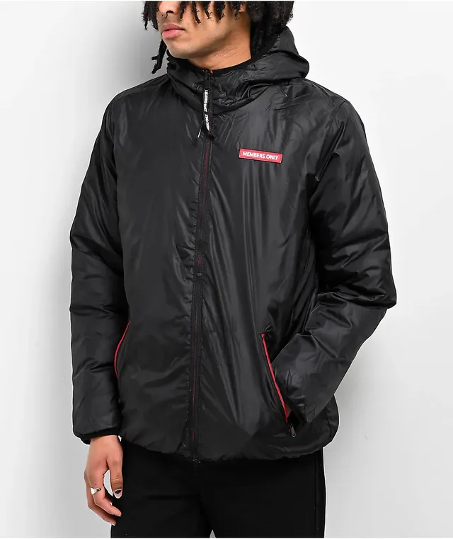 Element x keith haring reversible puffer jacket in black top