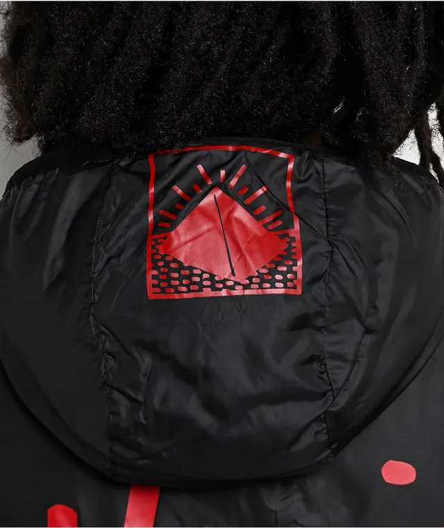 Element x keith haring reversible puffer jacket in black top