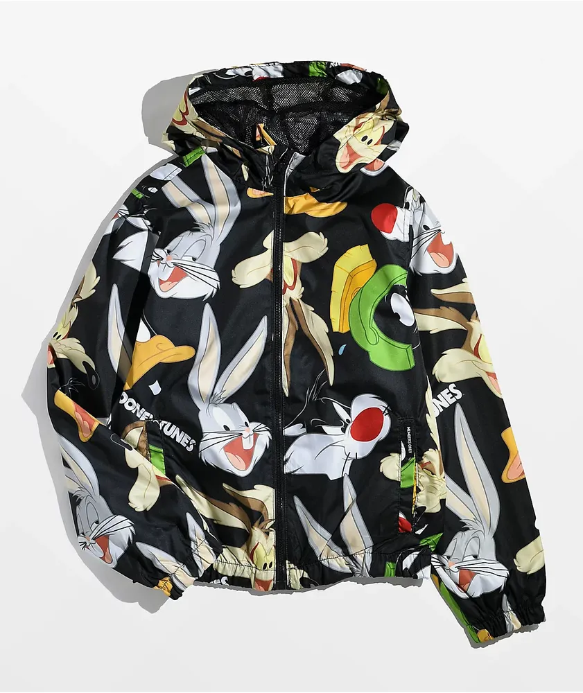 Members Only x Looney Tunes Kids Mash Up Black Windbreaker Jacket