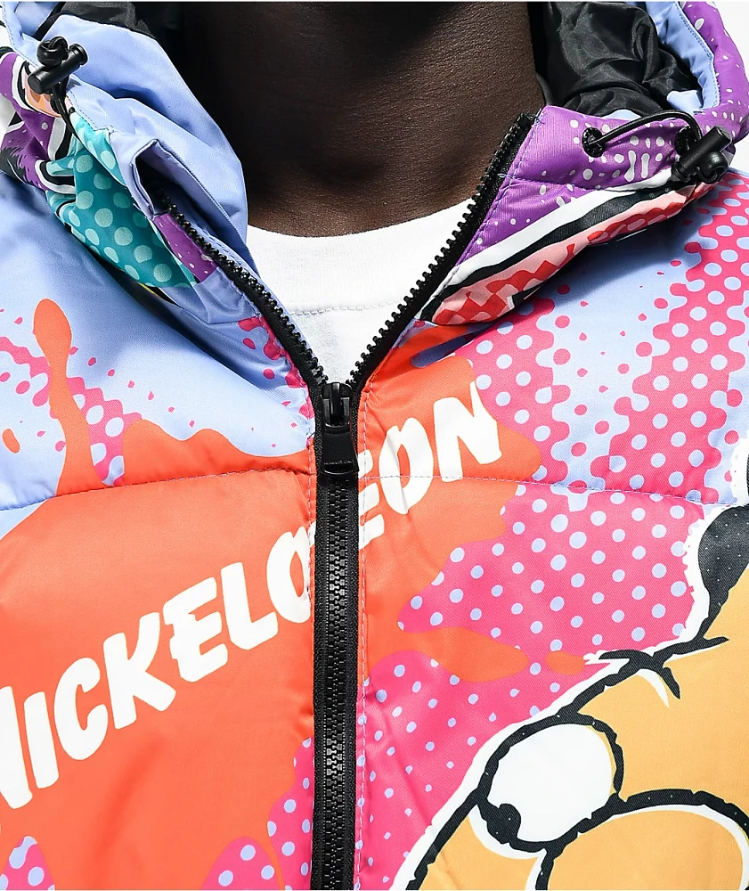 Members Only x Nickelodeon Reptar Purple Puffer Jacket at