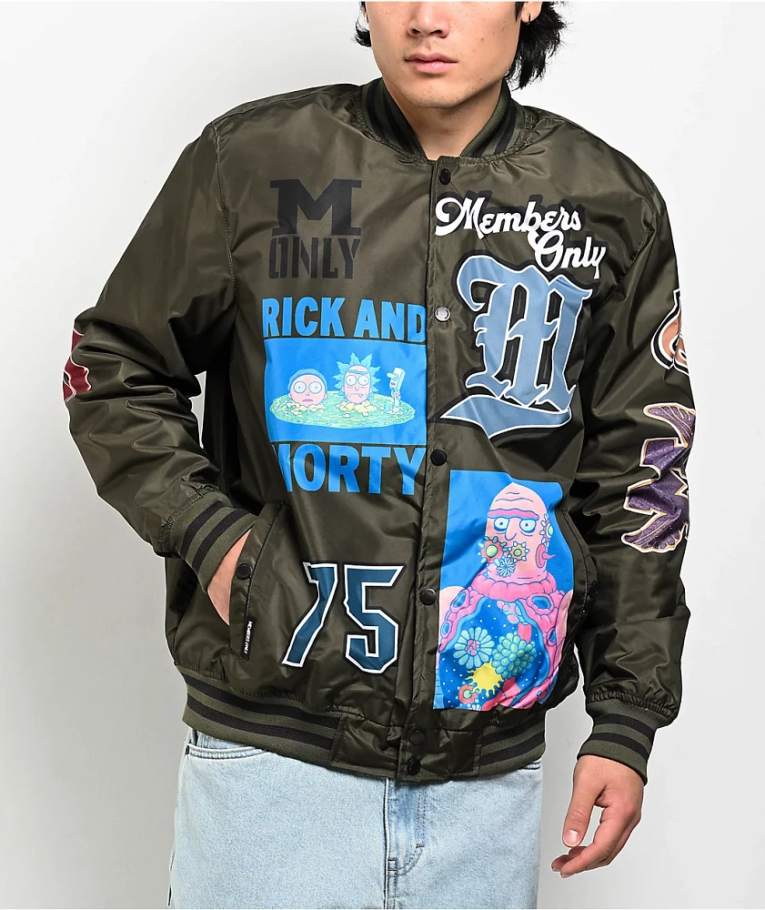 Members Only x Rick and Morty Brown Varsity Jacket at Foxvalley