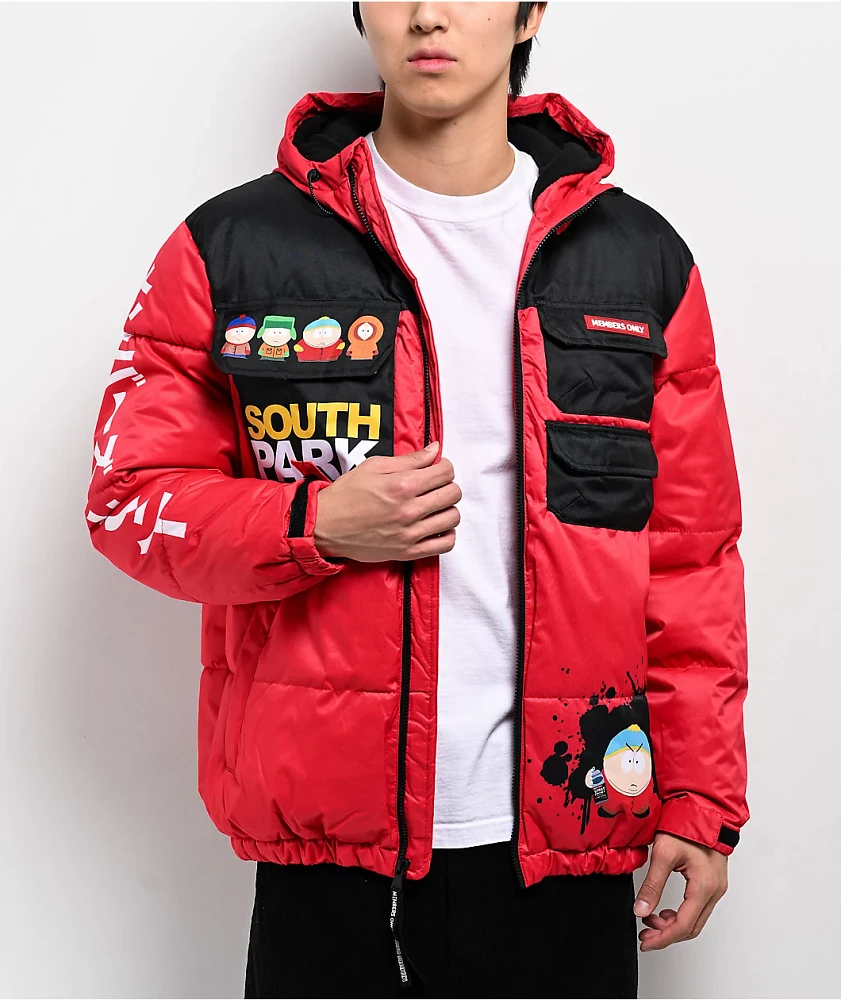 Members Only x South Park Red Puffer Jacket | MainPlace Mall