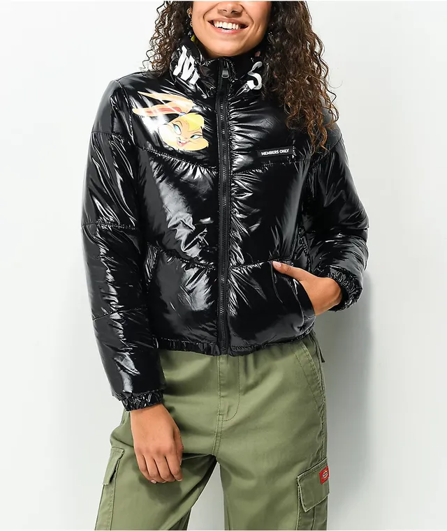 Members Only x Space Jam A New Legacy Hi Shine Black Puffer Jacket