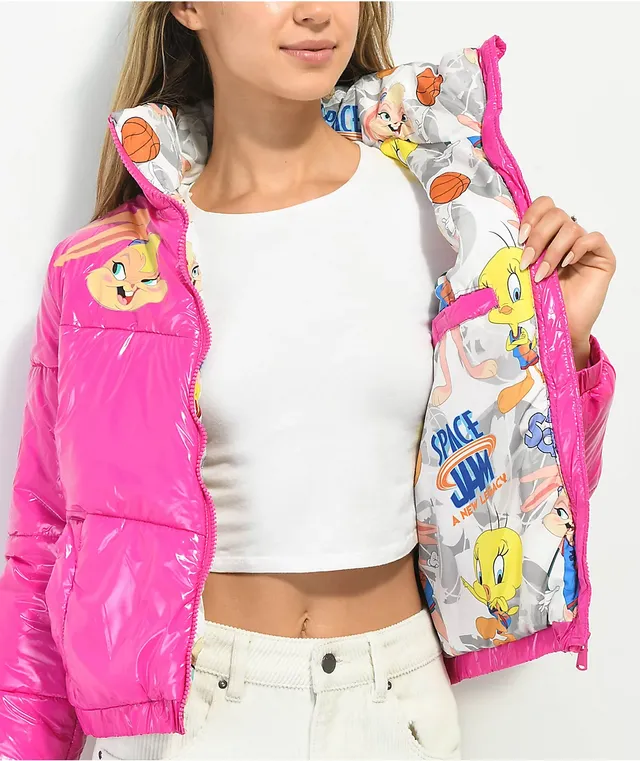Members Only x Space Jam High Shine Pink Puffer Jacket Shop Midtown