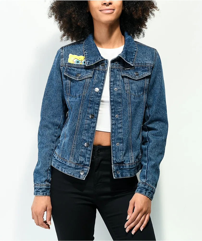 Members Only x SpongeBob Reversable Denim Trucker Jacket Pueblo Mall