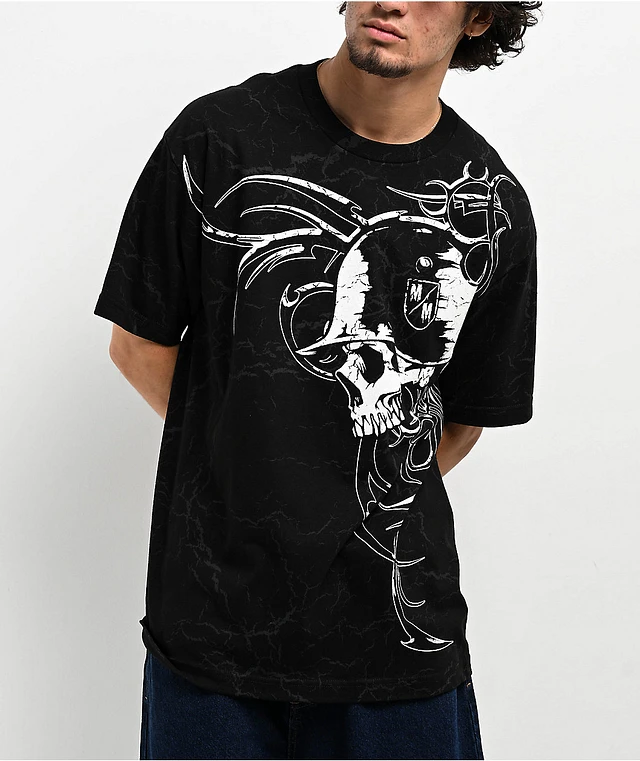tee skull paint design 有刺鉄線 civarize