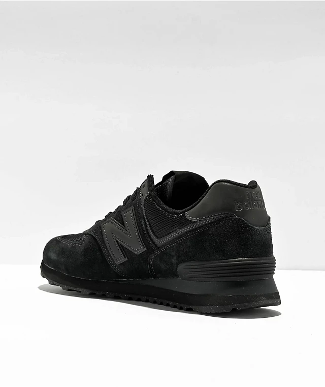 All black 574 new balance hot sale