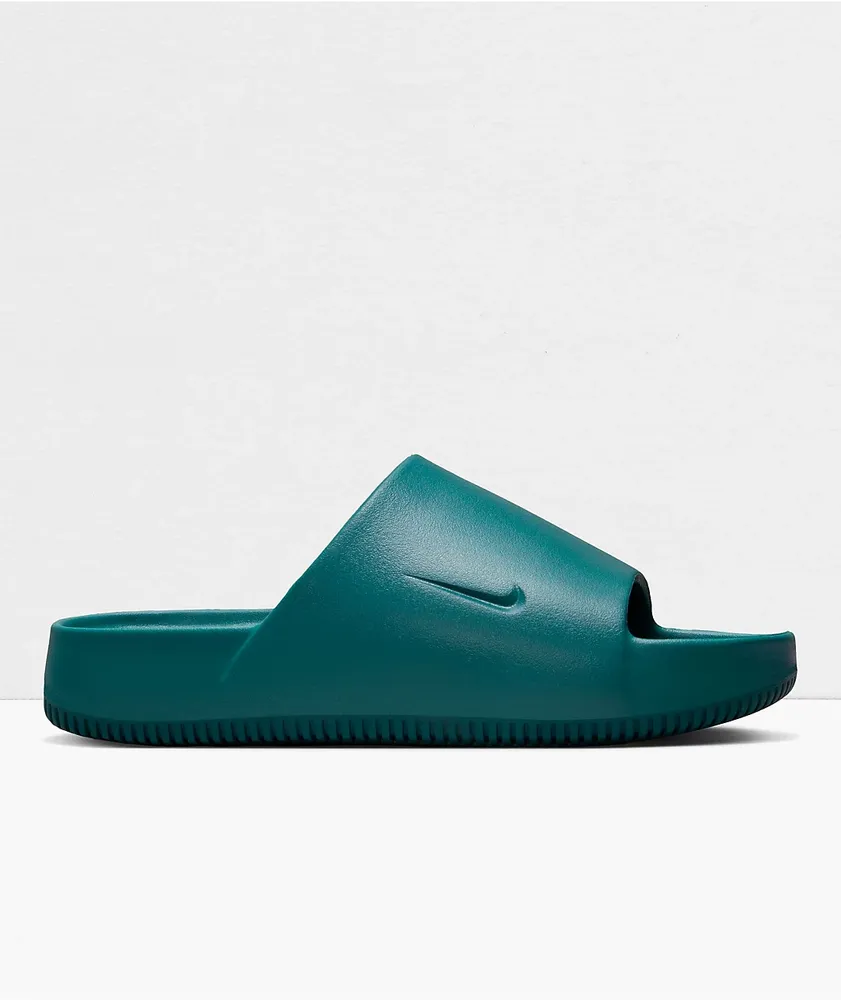 Teal and white nike slides outlet