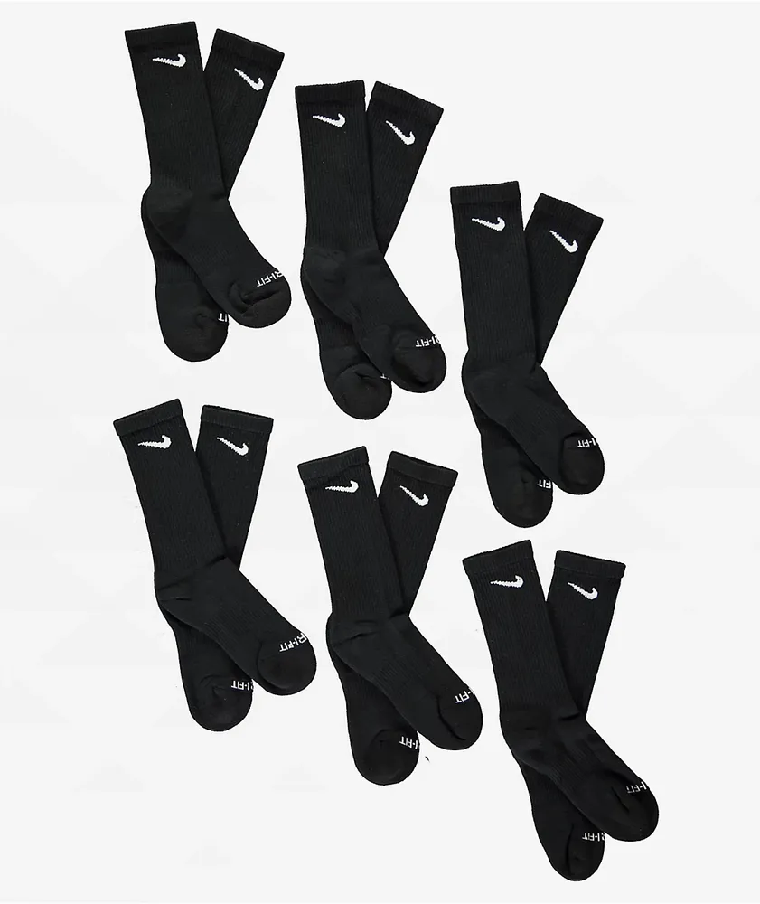 Nike black crew hotsell socks 6 pack
