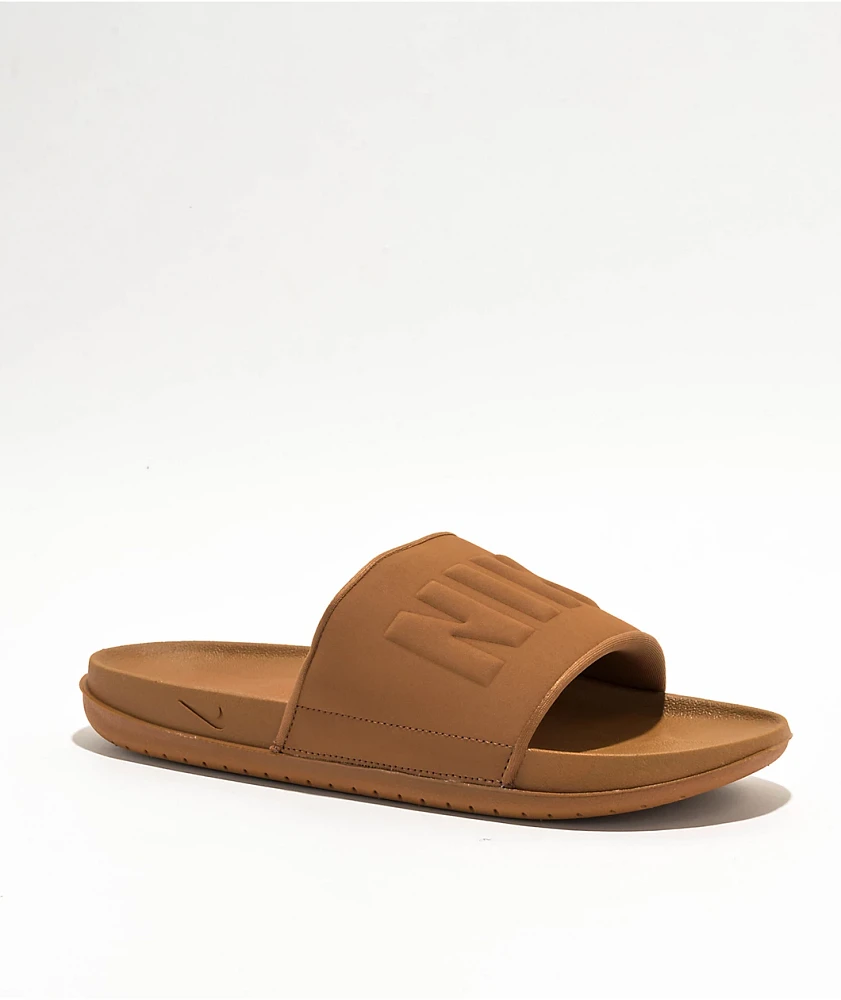 Tan nike slides on sale