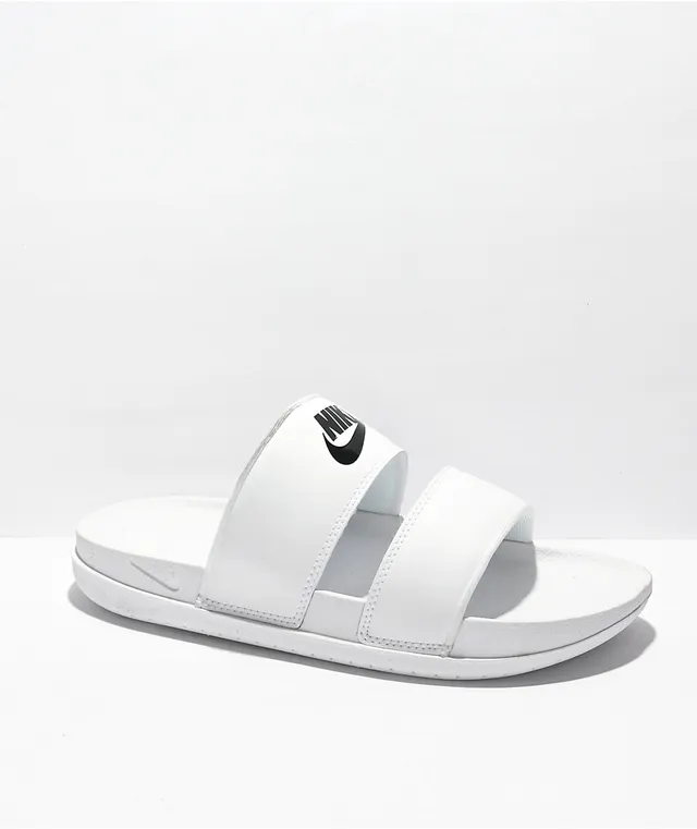 White nike outlet duo slides