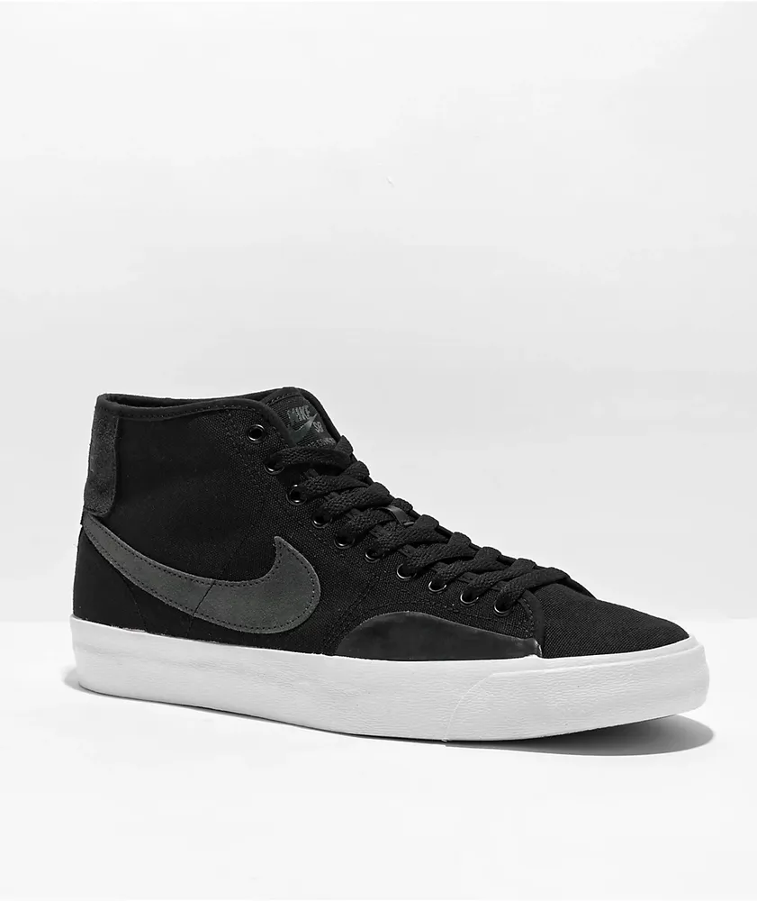 Nike SB BLZR Court Mid Premium Black White Skate Shoes Hamilton Place
