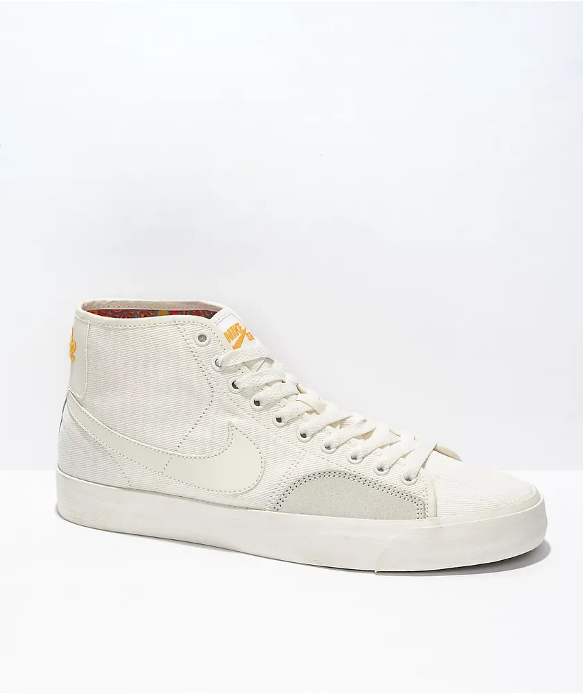Nike SB BLZR Court Mid Sail White Grey Skate Shoes Hamilton Place