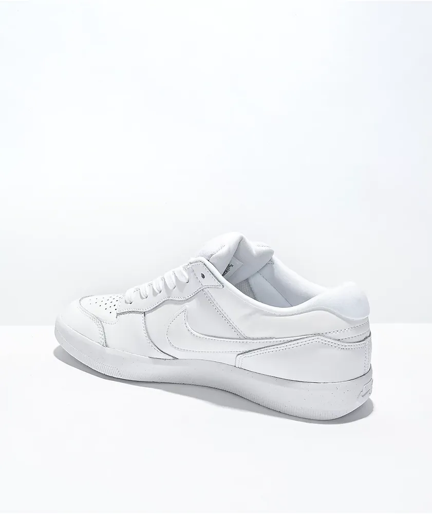 Nike SB Force 58 Premium Leather White Skate Shoes Coquitlam Centre