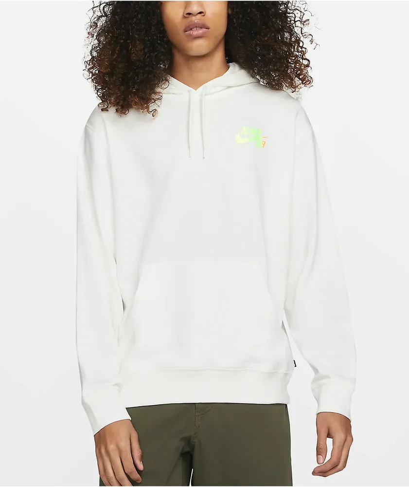 Nike sb white hoodie hotsell
