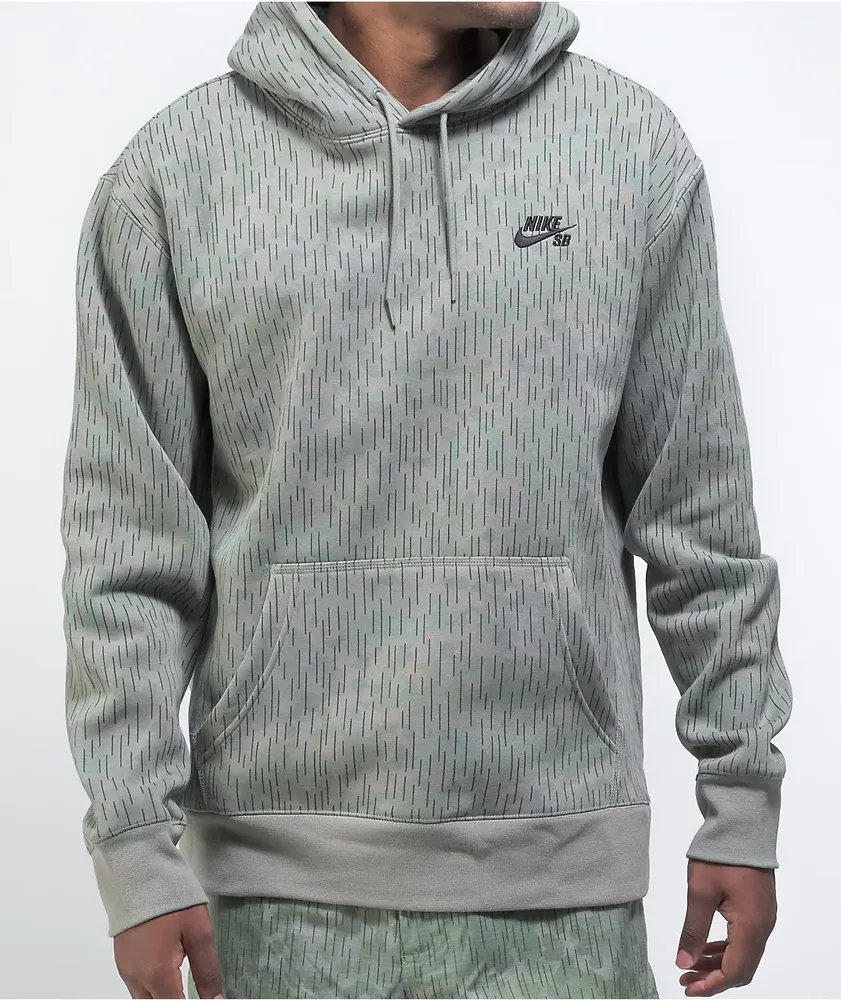 Grey and lime green nike hoodie top