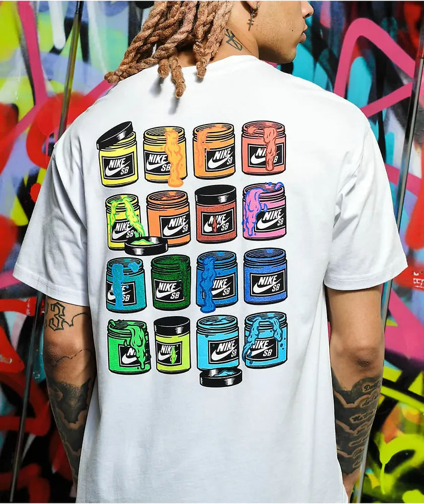 Nike SB Paint Cans White T Shirt Vancouver Mall