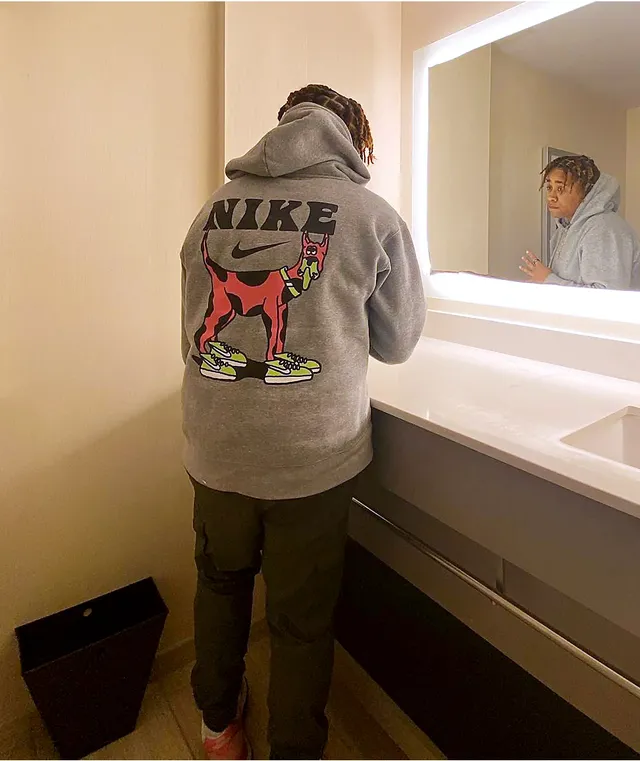 Nike SB Pink Dog Grey Hoodie Dulles Town Center
