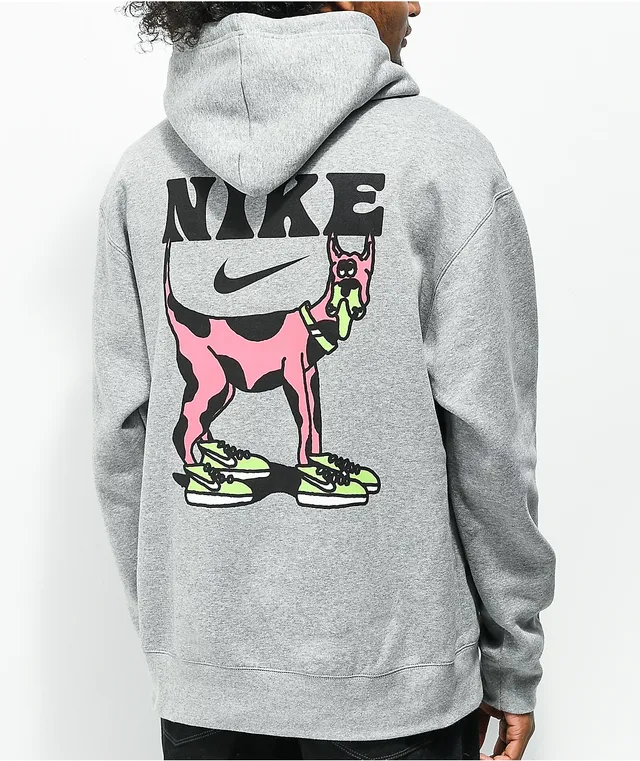 【セール！】Nike SB Pink Dog グレーパーカー袖口と裾はリブ仕様です