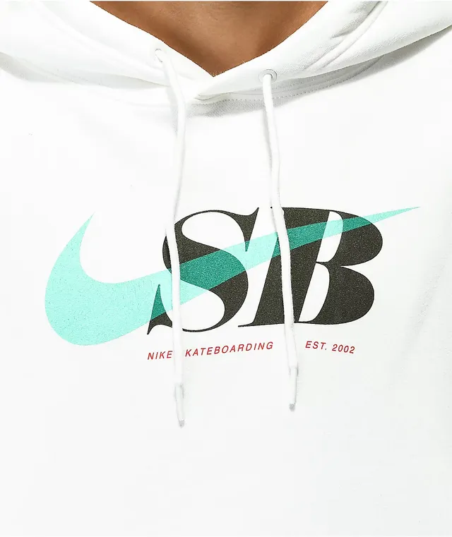 Nike SB Swoosh Through White Hoodie CoolSprings Galleria