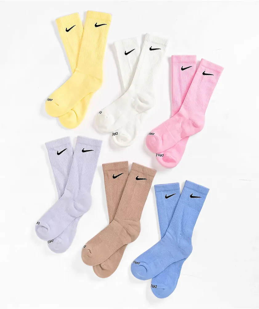 Nike SB Training 6 Pack Pastel Crew Socks CoolSprings Galleria
