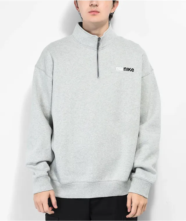 Nike SB Y2K Logo Grey Half Zip Sweater | Pueblo Mall