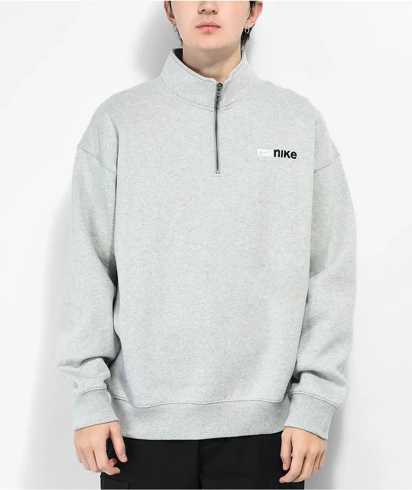 Nike SB Y2K Logo Grey Half Zip Sweater | CoolSprings Galleria