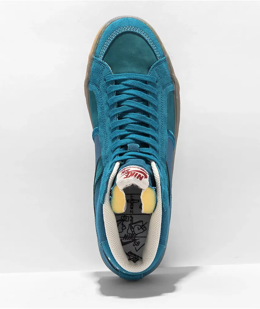 Nike SB Zoom Blazer Mid PRM Plus Green Abyss Skate Shoes