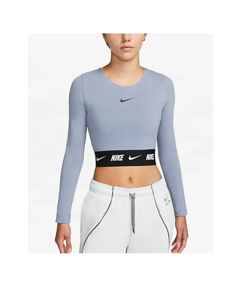 Nike Sportswear Blue Long Sleeve Crop T Shirt CoolSprings Galleria