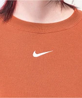 Nike Sportswear Burnt Orange Crop Crewneck Sweatshirt at Hamilton