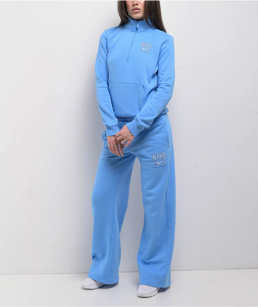 Nike Sportswear Club Blue Fleece Quarter Zip Sweatshirt | Arden Fair