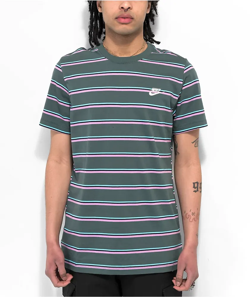 Nike striped shirt clearance