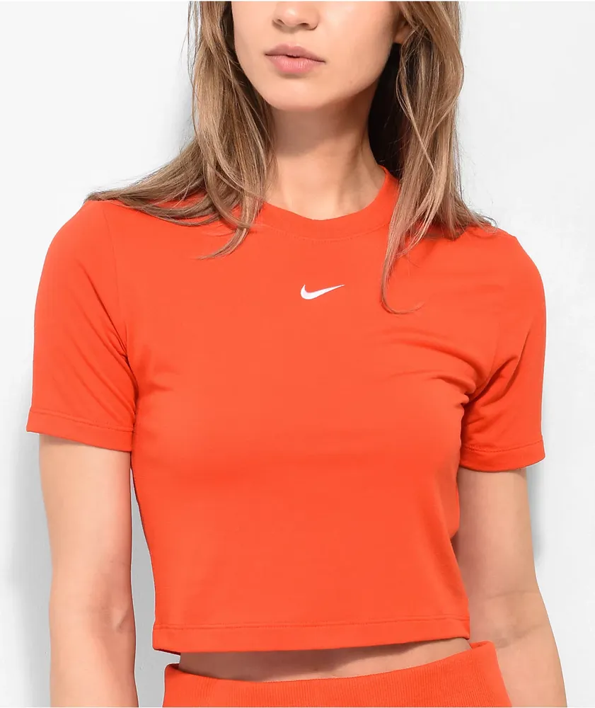 Nike Sportswear Essential Blood Orange Crop T-Shirt | Arden Fair