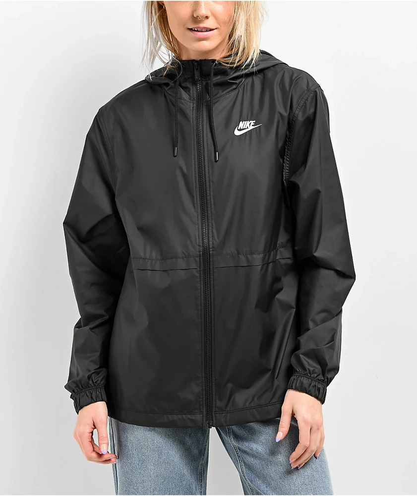 Nike Sportswear Essential Repel Black Zip Windbreaker Jacket Nike Sportswear Essential Repel Black Zip Windbreaker Jacket