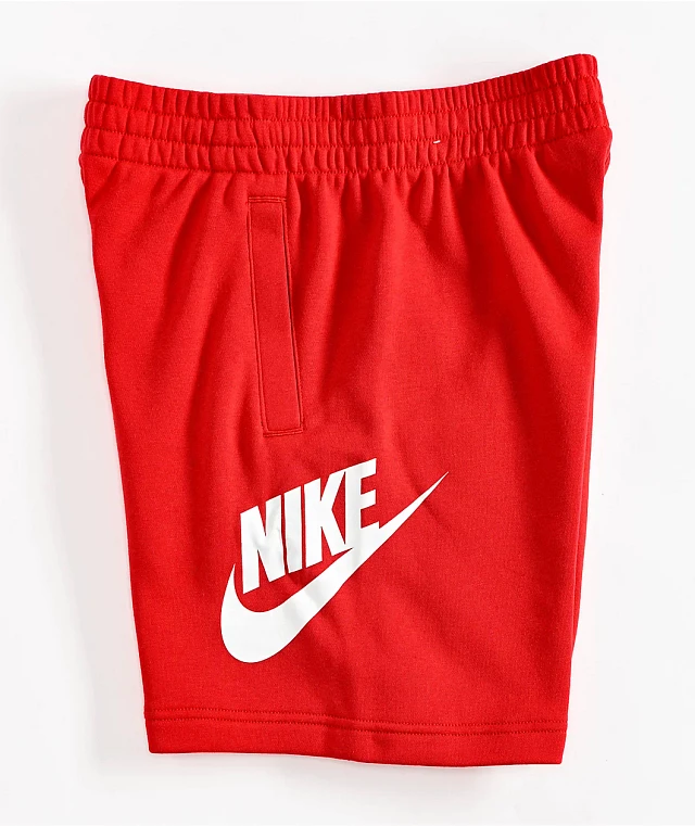 Nike sweat shorts red top