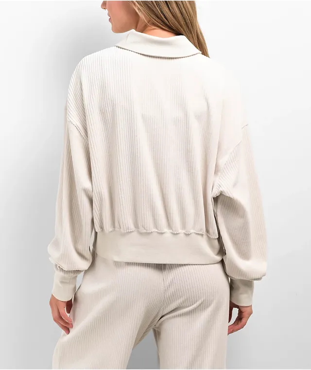 Nike cream cropped sweatshirt cheap