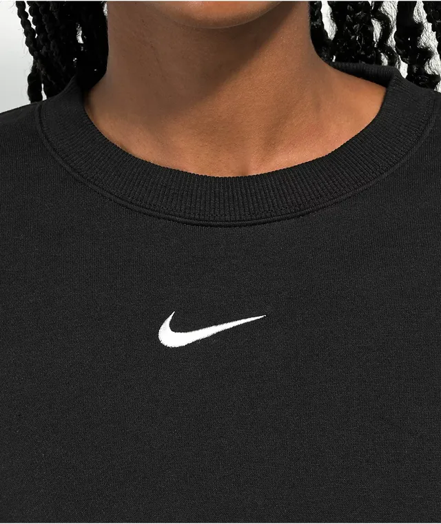 Black nike crew neck sweater sales