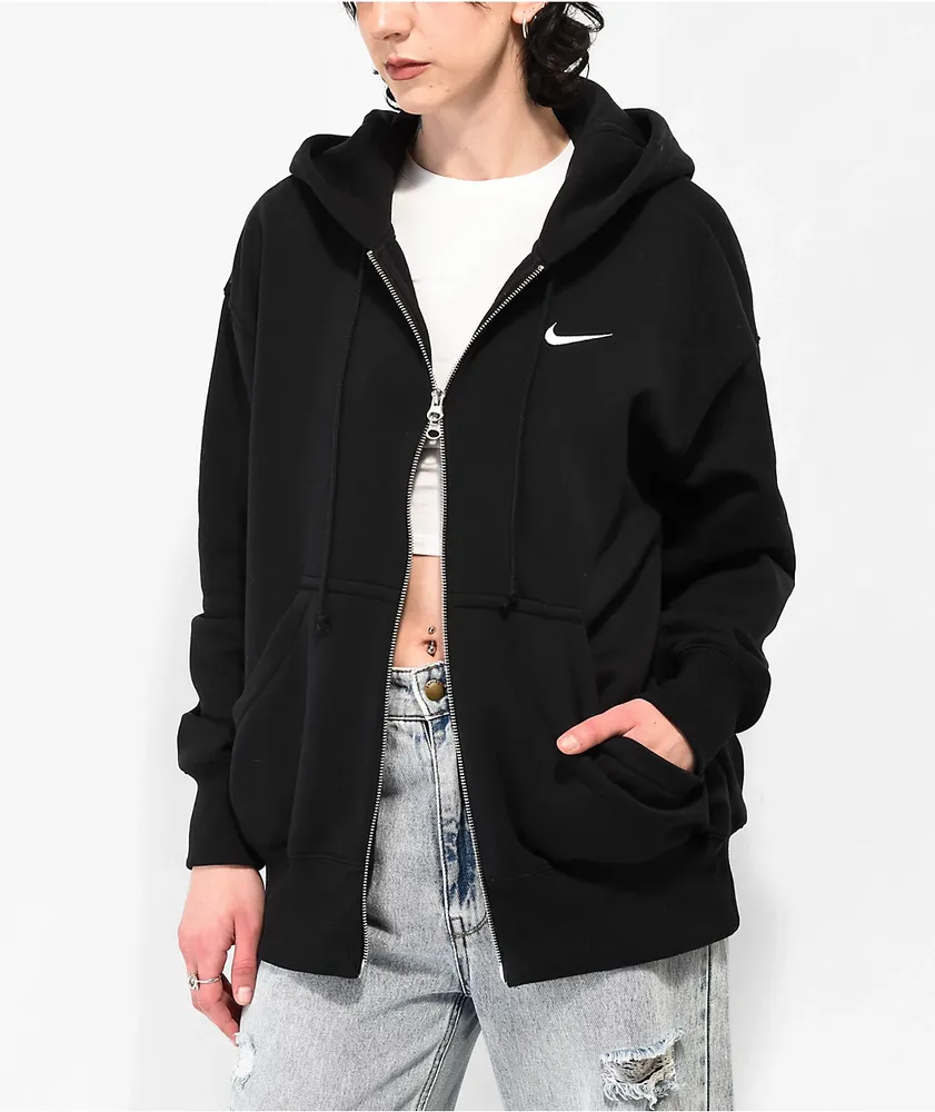 Oversized nike zip new arrivals hoodie