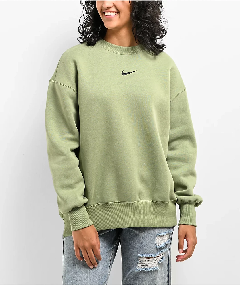 Green nike crewneck sweatshirt sales
