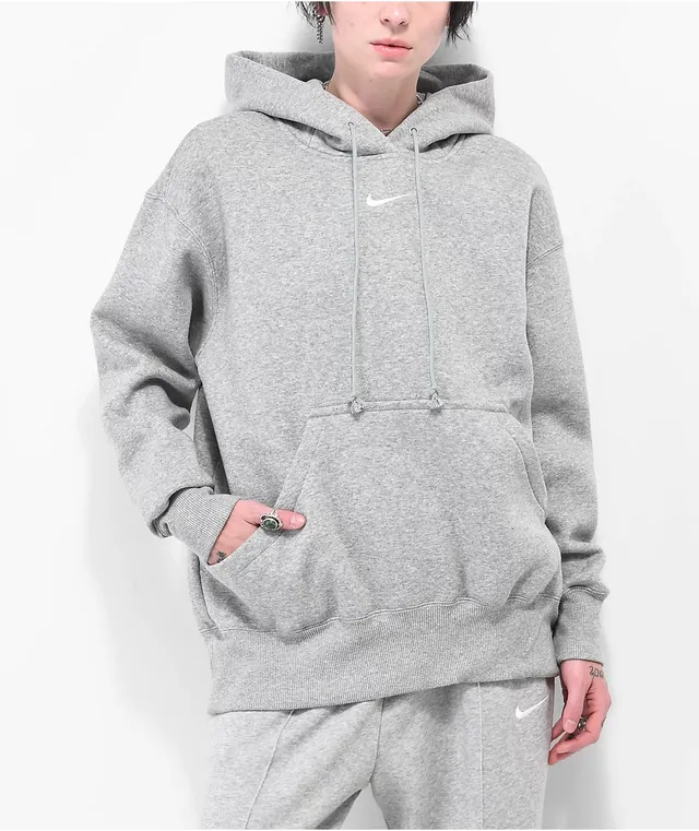 Grey fleece nike hotsell hoodie